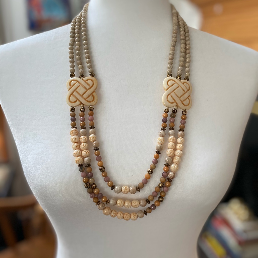 Hpvintage Marble Beaded Necklace